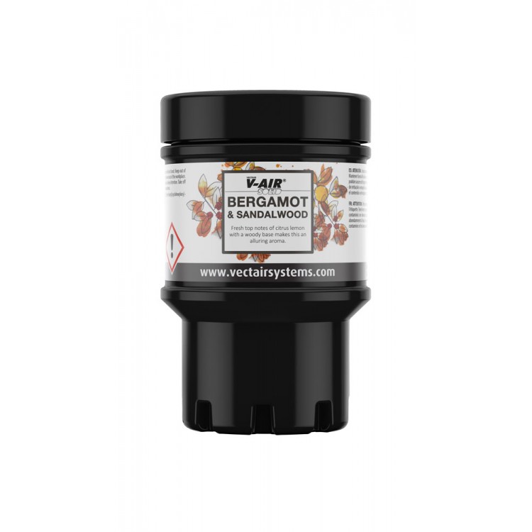 V-SOLID - (BERGAMOT &amp; SANDALWOOD) VECTAIR SYSTEMS Автоматический ароматизатор воздуха V-AIR SOLID – Сандаловое дерево с бергамотом Белый черный (упаковка) 