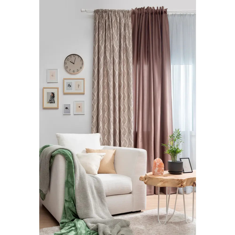 Штора на ленте «Листья» 160х260 см цвет коричневый WITERRA STLM-2209845 - Вид №6