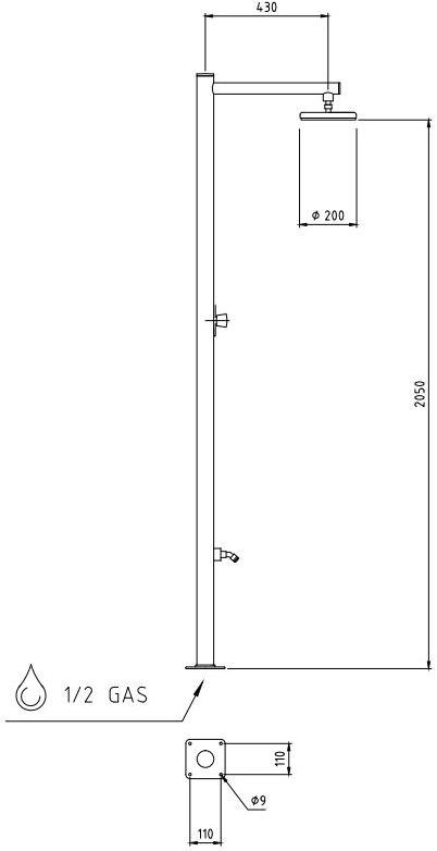 Ama Luxury Shower Летний душ из нержавеющей стали Venere sun-id-1404592 - Вид №11