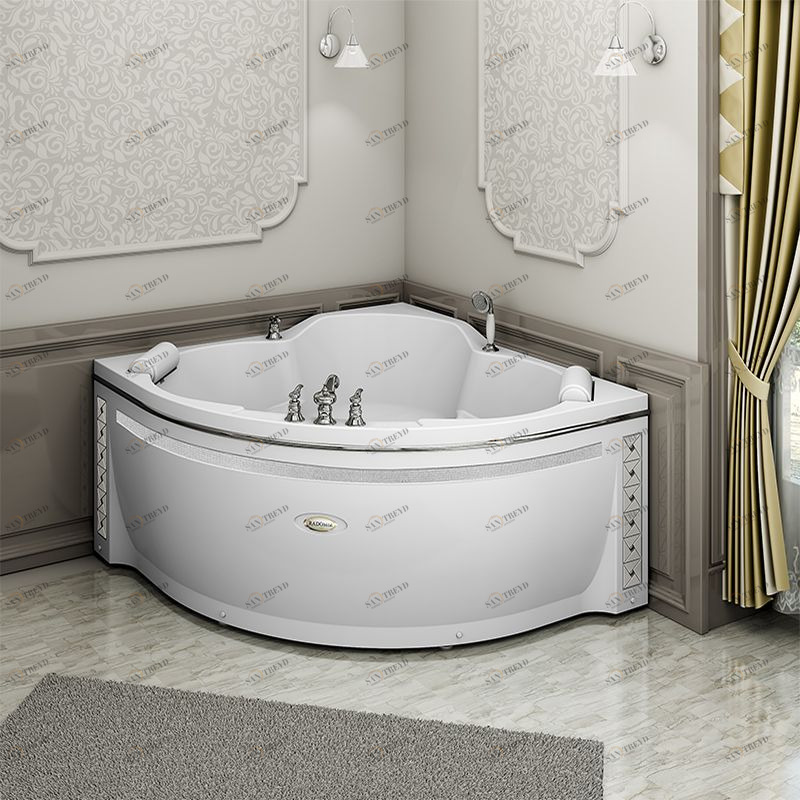 Ванна акриловая "СОРРЕНТО 140х140", рама-подставка, подголовник - 2 шт Radomir 1-01-0-0-1-038