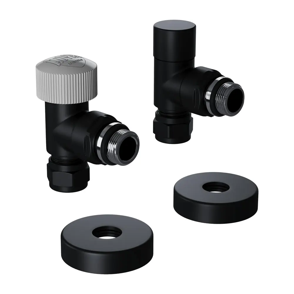 Термостатический комплект для радиатора угловой Royal Thermo Design Pro 1/2" латунь цвет черный 89423312 STLM-2102943 