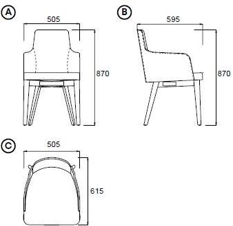 Enza Home Стул из ткани с подлокотниками Navona sun-id-1490180 - Вид №4