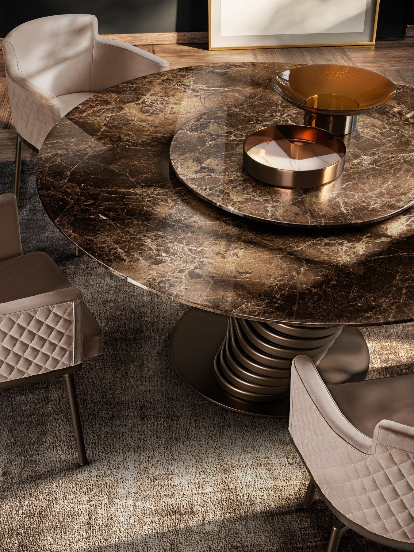 Круглый мраморный стол с металлическим основанием EFORMA Rotolo ARCH-00041576 - Вид №1