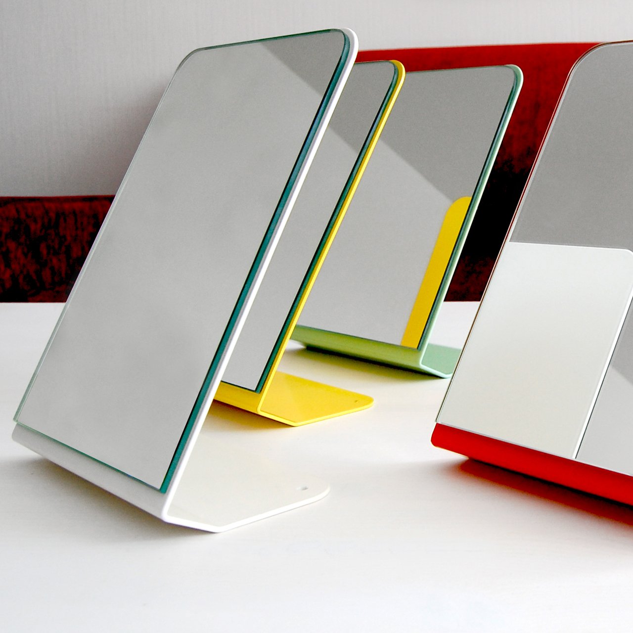 Зеркало настольное прямоугольное на белой подставке Optic BONESSI ДИЗАЙНЕРСКИЕ 049441 Белый  - Вид №1