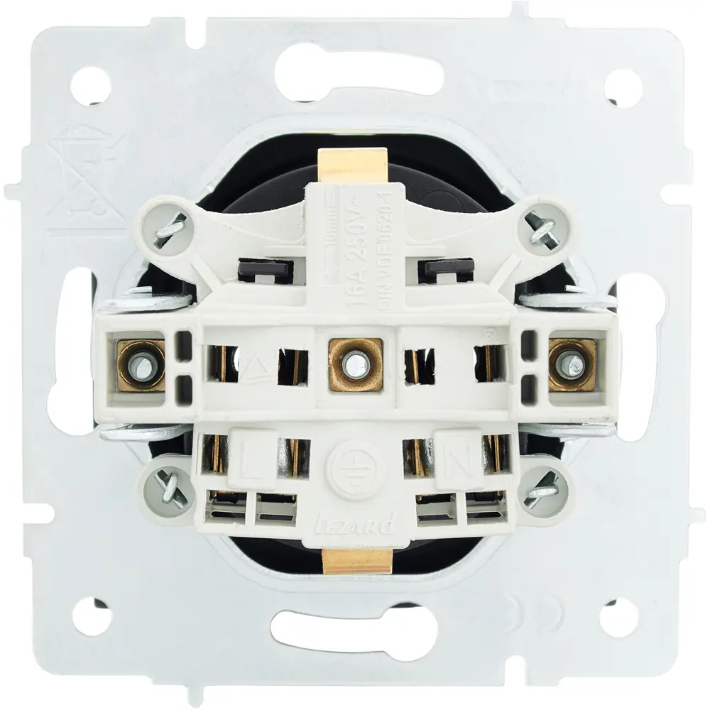 Розетка Lezard Vesna черная встраиваемая с заземлением 87103804 STLM-1566585 - Вид №2