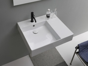 Керамическая одиночная прямоугольная раковина