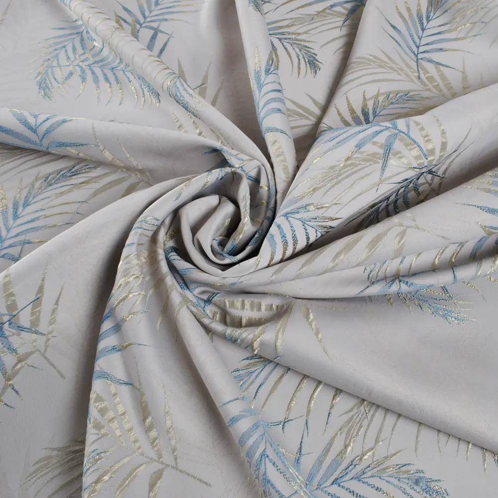 MIAMOZA Штора на ленте «Пальма» серо-бирюзовая 200×280 см 89051189 STLM-1071757 - Вид №4