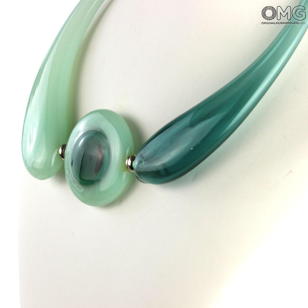 4420 ORIGINALMURANOGLASS Колье Дениз Зелёное - муранское стекло OMG 21 см  - Вид №1