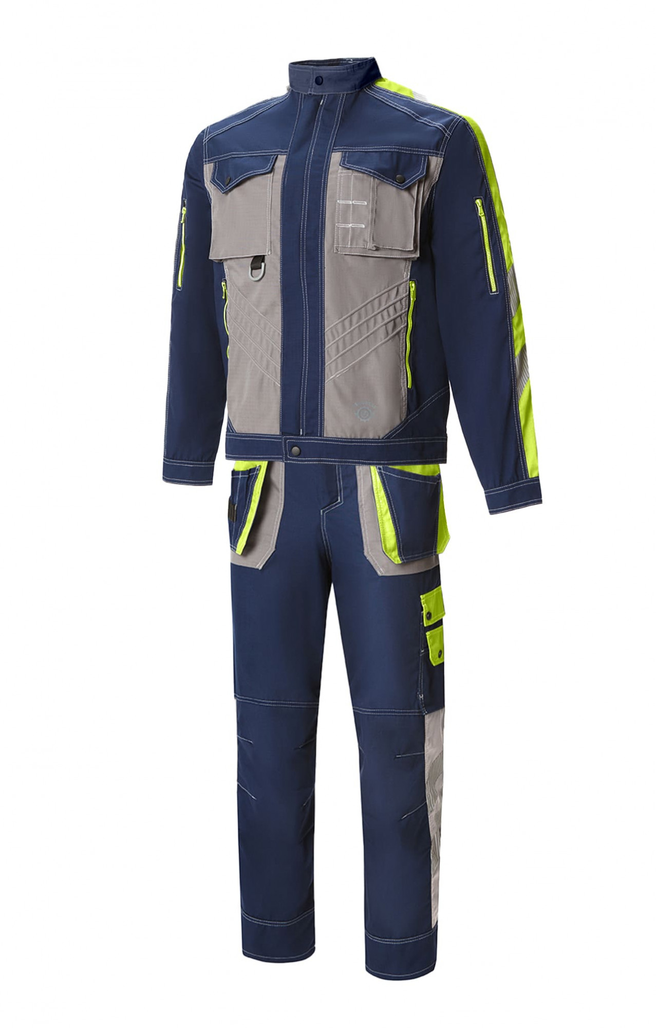 68842 Костюм "Прогресс" темно-синий с серым лимон  Летняя спецодежда  размер 48-50/170-176 