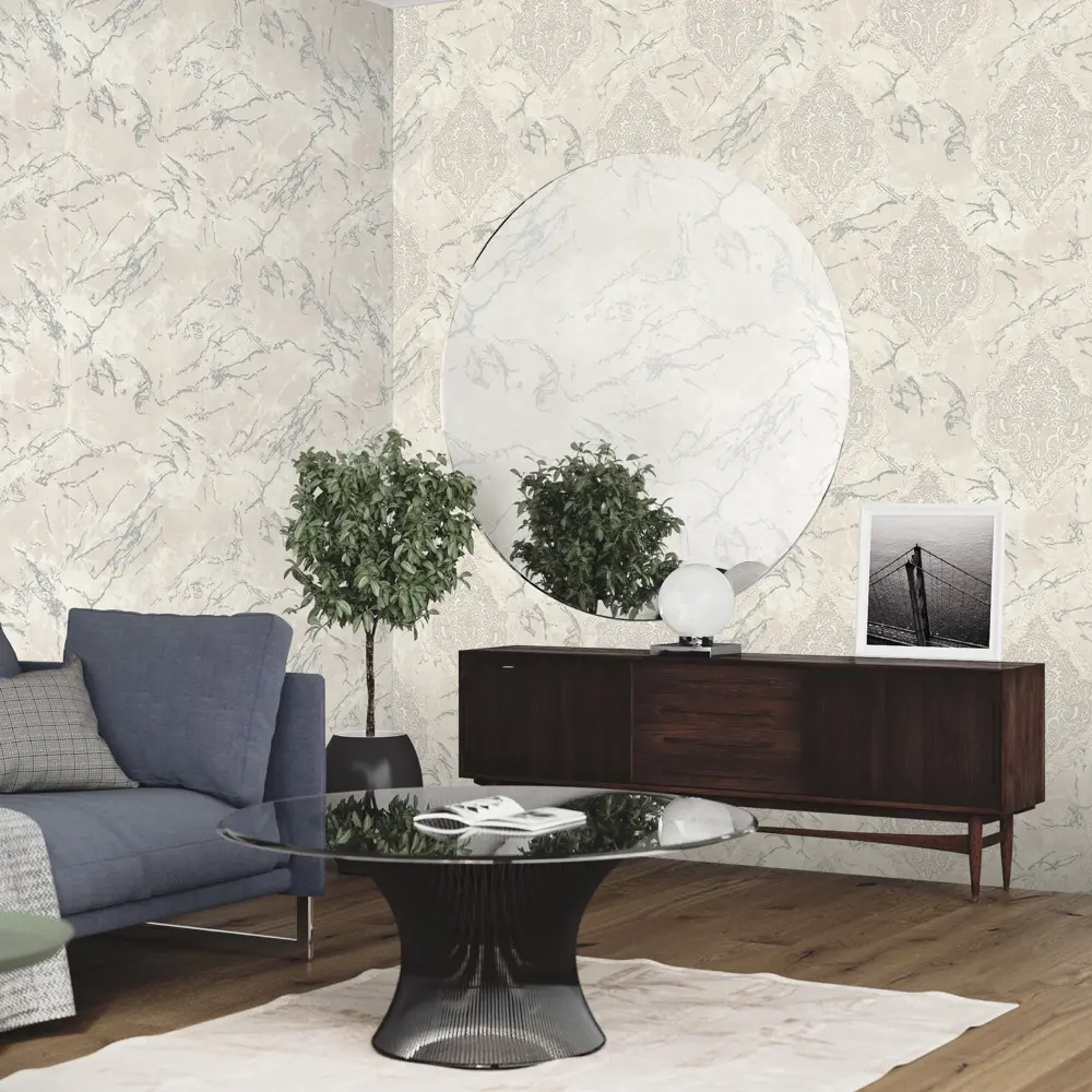 Обои флизелиновые Euro Decor Sultan белые 1.06 м 7136-00 89111976 STLM-2022346 - Вид №3