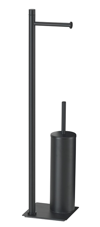 TR32(14) Gedy G-Trilly, стойка: бумагодержатель + металлический ерш, цвет черный матовый 