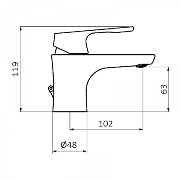 35510350 BASIC Chrome Умывальник смеситель Хром GRB MIXERS E-PLUS - Вид №1