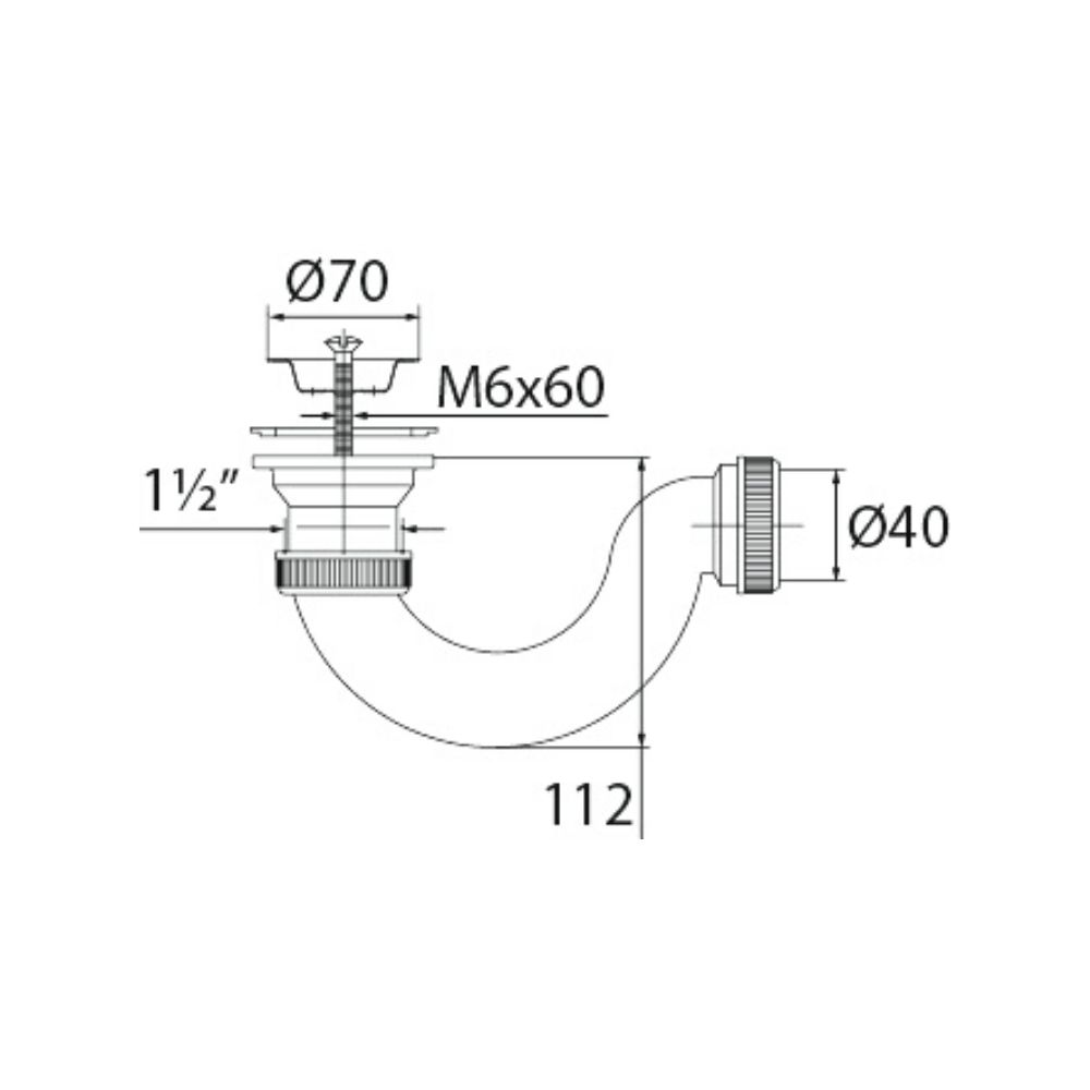 Сифон "МИНИ Элит"(30980656) 30980656 для душевого поддона с нерж.чашкой (1 1/2"- д.40) 30980656 Santreyd  - Вид №1