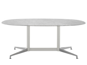 Мраморный овальный стол для совещаний с системой люверсов