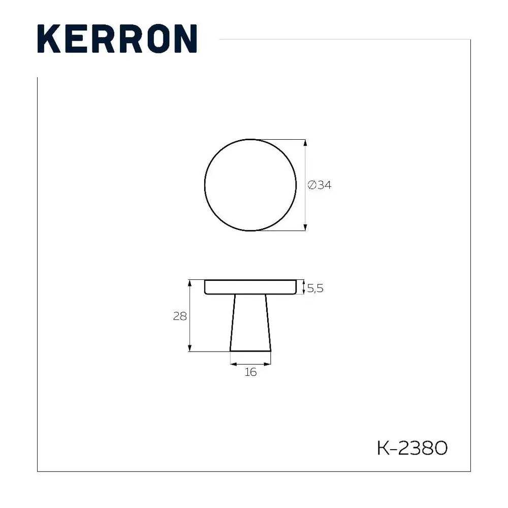 Мебельная ручка-кнопка Kerron K-2380 35 мм матовое золото 89418274 STLM-2047397  - Вид №1