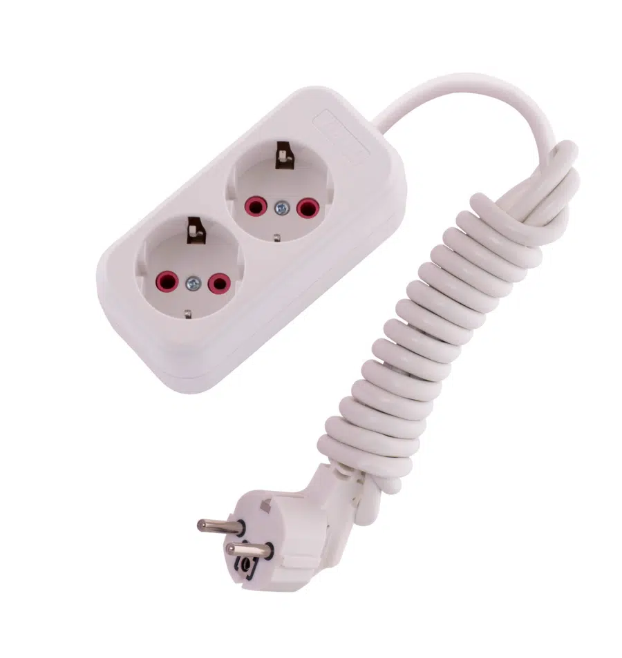 LILA Удлинитель с заземление 2 входа, 2 метра белый LEZARD 720-0202-201