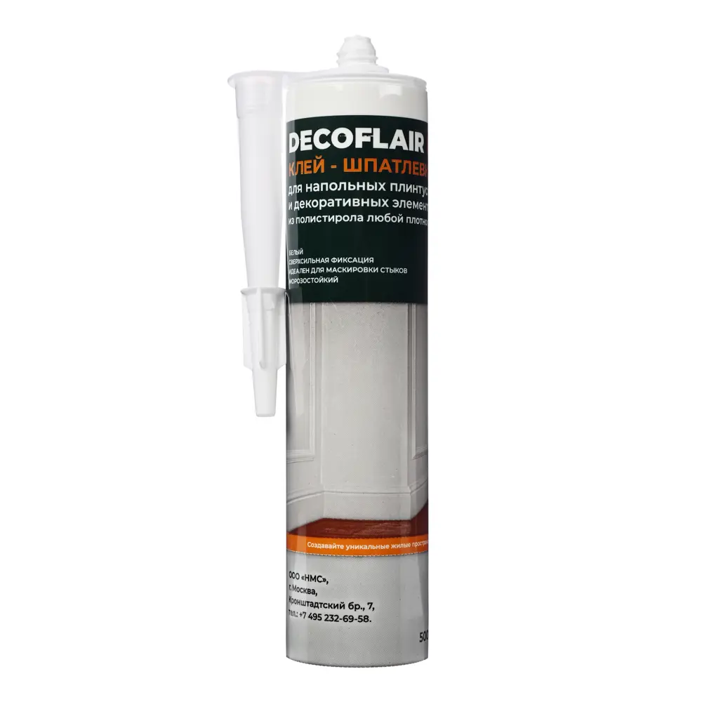 Клей-шпатлевка Decoflair для напольных плинтусов и декоративных элементов из полистирола 500 г Santreyd STLM-2154950
