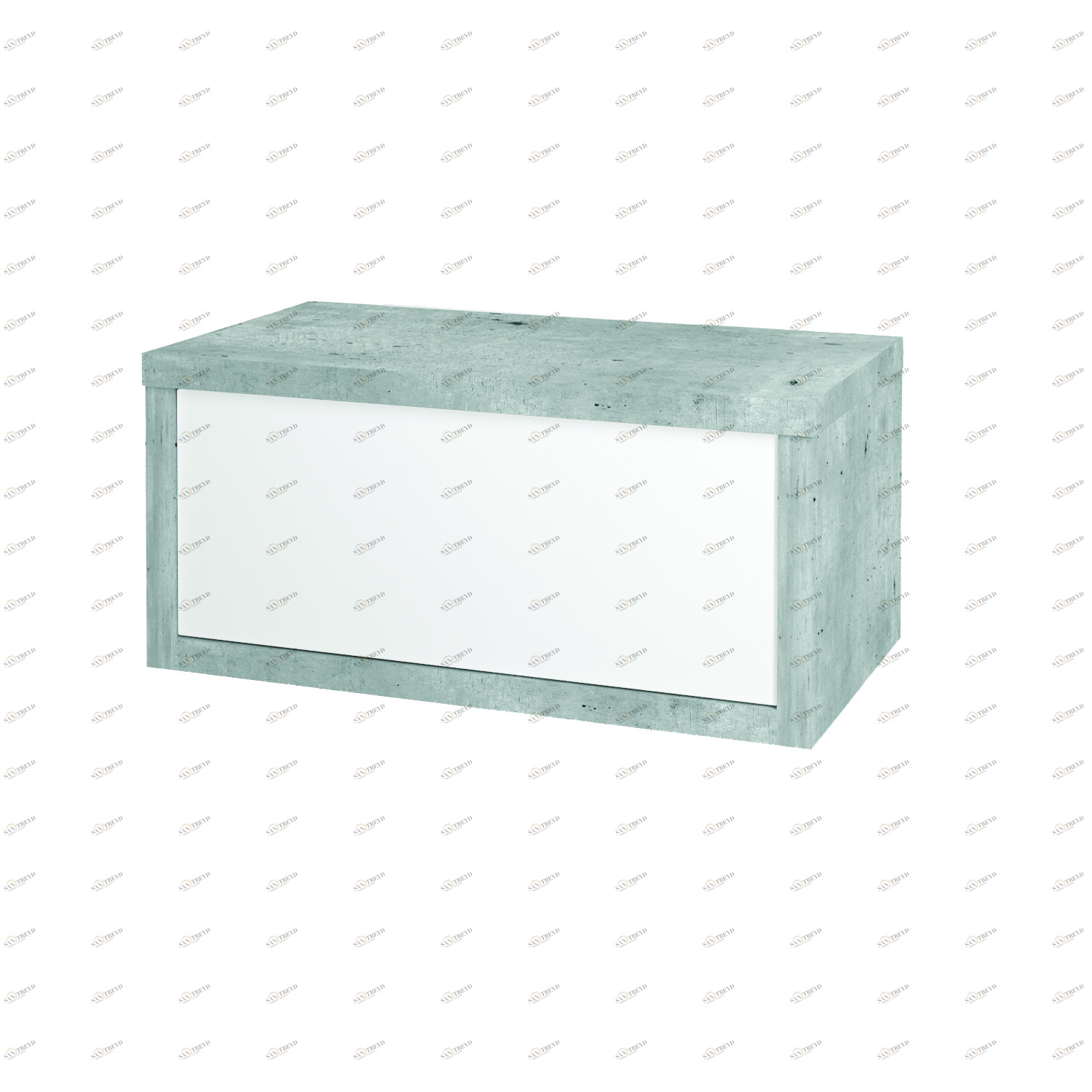 Тумба STORM, 80 см, подвесная, без отверстия для установки умывальника, 1 ящик, push-to-open, белый/бетон DREJA 167387