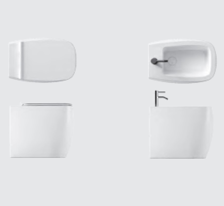 33100101.01 Приставной унитаз напольный Белый Alice Ceramica Nur Италия - Вид №3