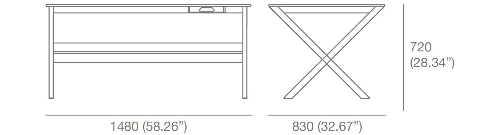 Прямоугольный стол из орехового дерева с ящиками Case COVET ARCH-00088267 - Вид №5