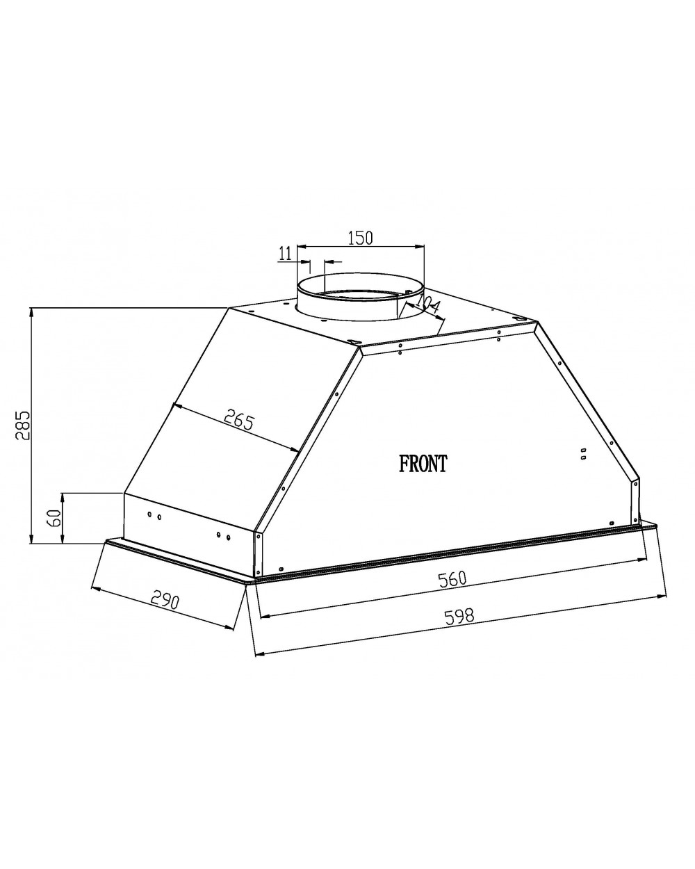 9285971 Вытяжка полновстраиваемая SCHTOFF Gala 60 Black черный/черный STDN-0085713 - Вид №4