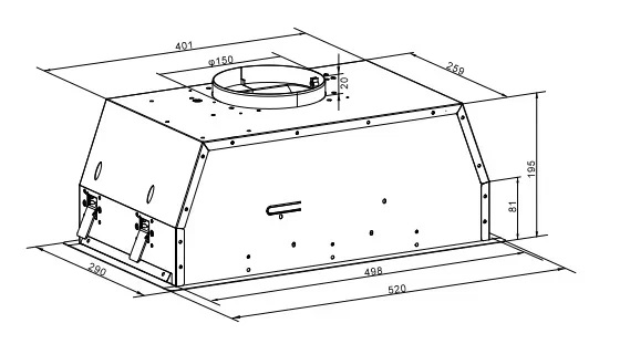 9279171 Вытяжка полновстраиваемая Hotpoint HPAE 53LB WH белый STDN-0032264 - Вид №5