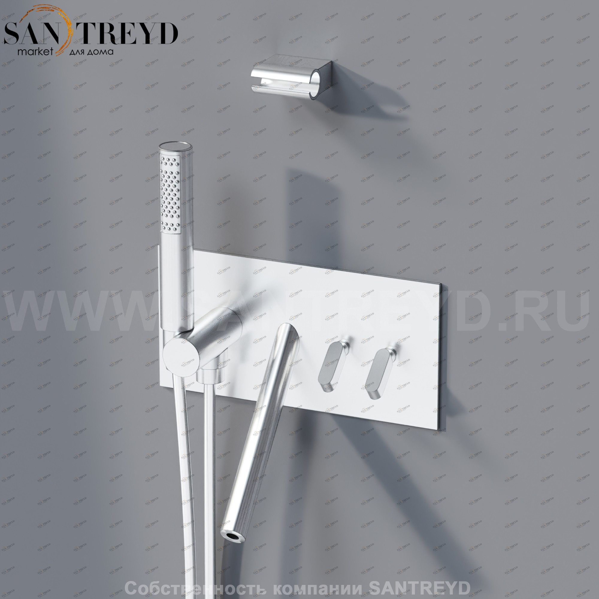 Agape SQUARE Смеситель для ванны хромированный матовый ARUB0932NDSP