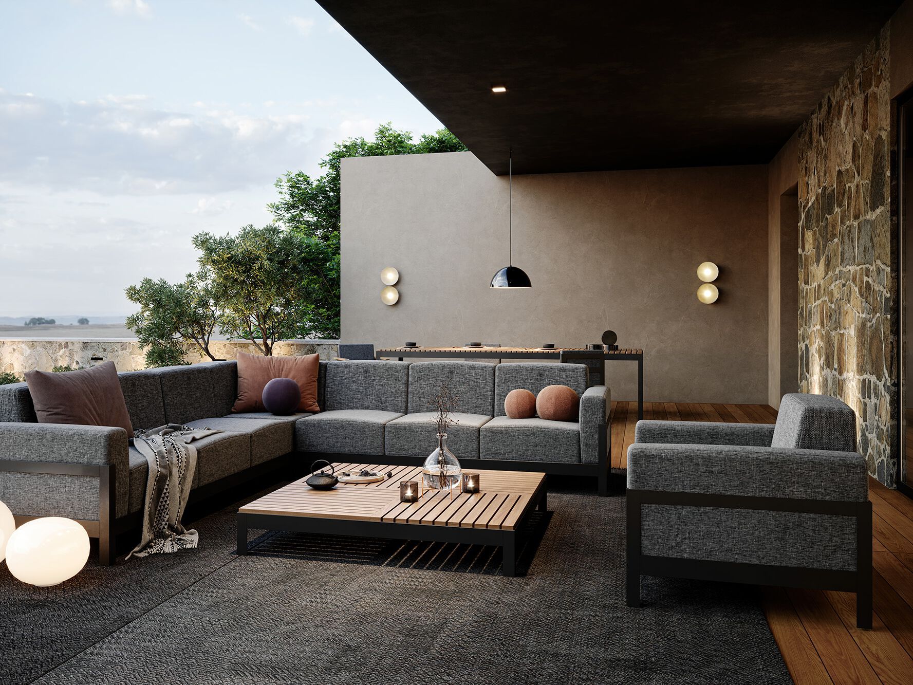 Тканевое садовое кресло с подлокотниками для контракта Walters More Comfort ARCH-00116717 - Вид №4