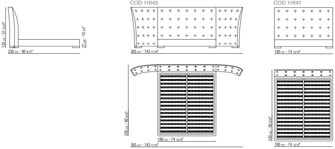 Flexform Кровать с изголовьем капитоне Caress sun-id-1505200 - Вид №2