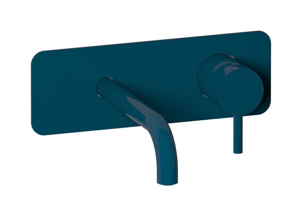 Встроенный в стену смеситель для раковины на 2 отверстия в комплекте с донным клапаном WE ARE IB co206bl Blue Garda Colore