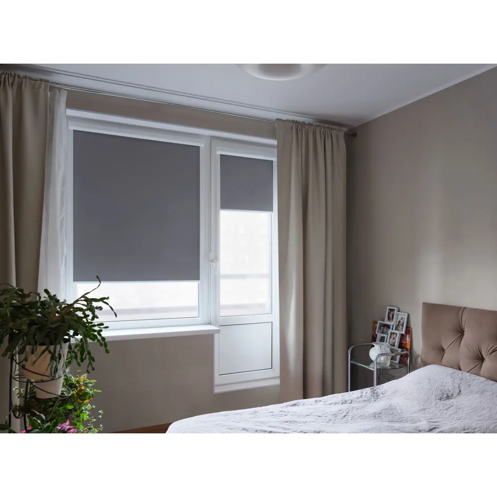 Штора рулонная блэкаут 160x175 см серая PRAKTO BLACKOUT STLM-2185157 - Вид №4