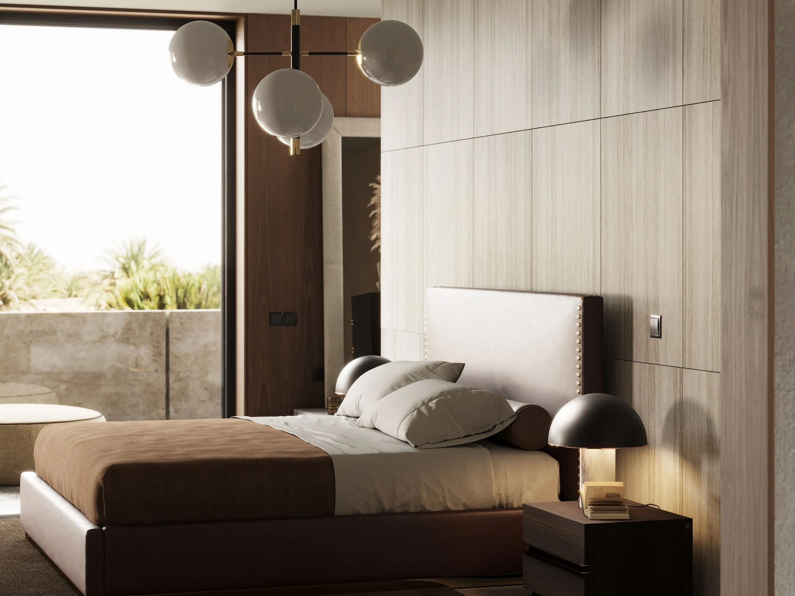 Настольная лампа из мрамора и металла Laskasas FRANKLIN ARCH-00014221 - Вид №2