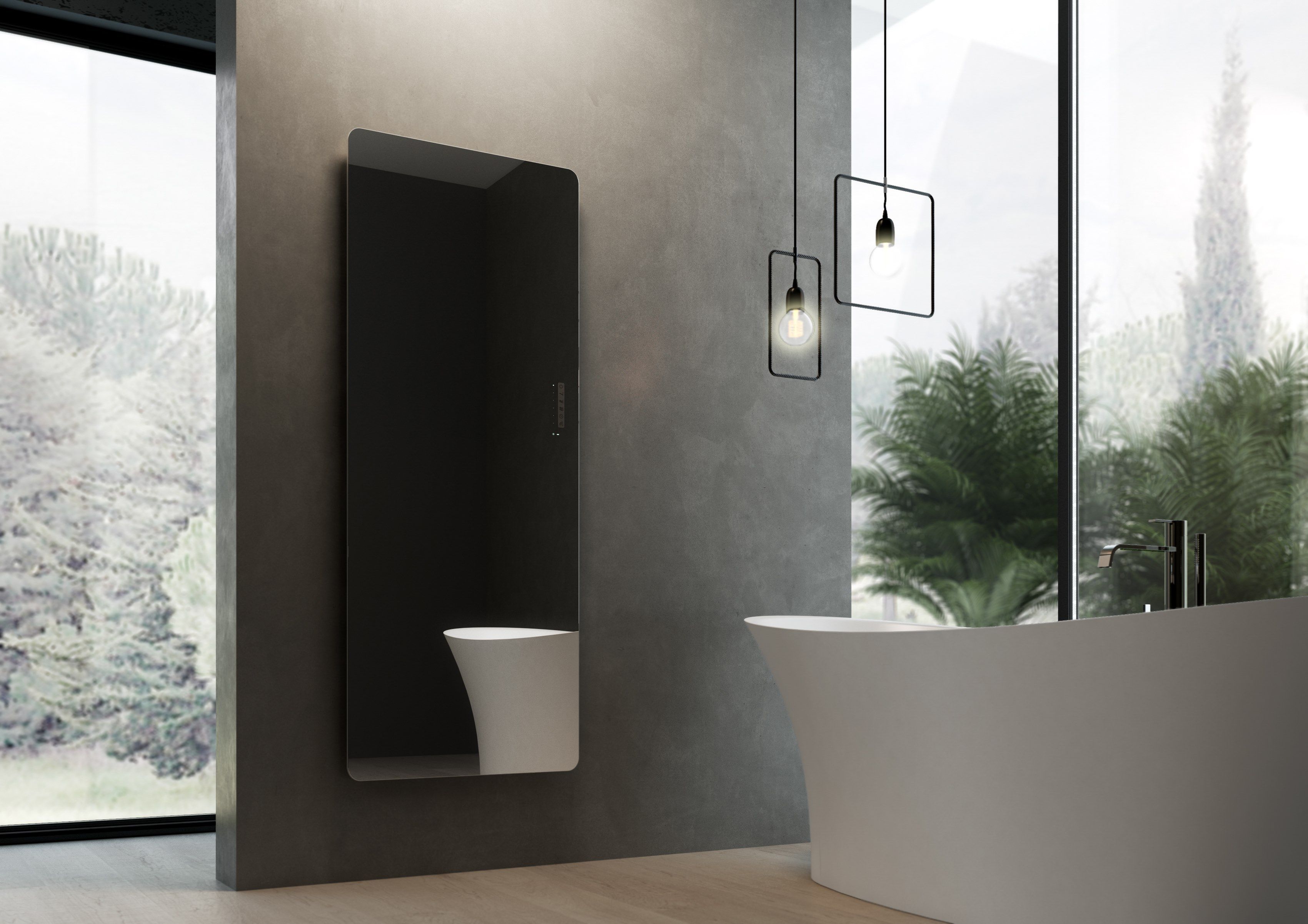 Настенный стеклянный электрический полотенцесушитель DISENIA Гелиос ARCH-00017032 - Вид №6