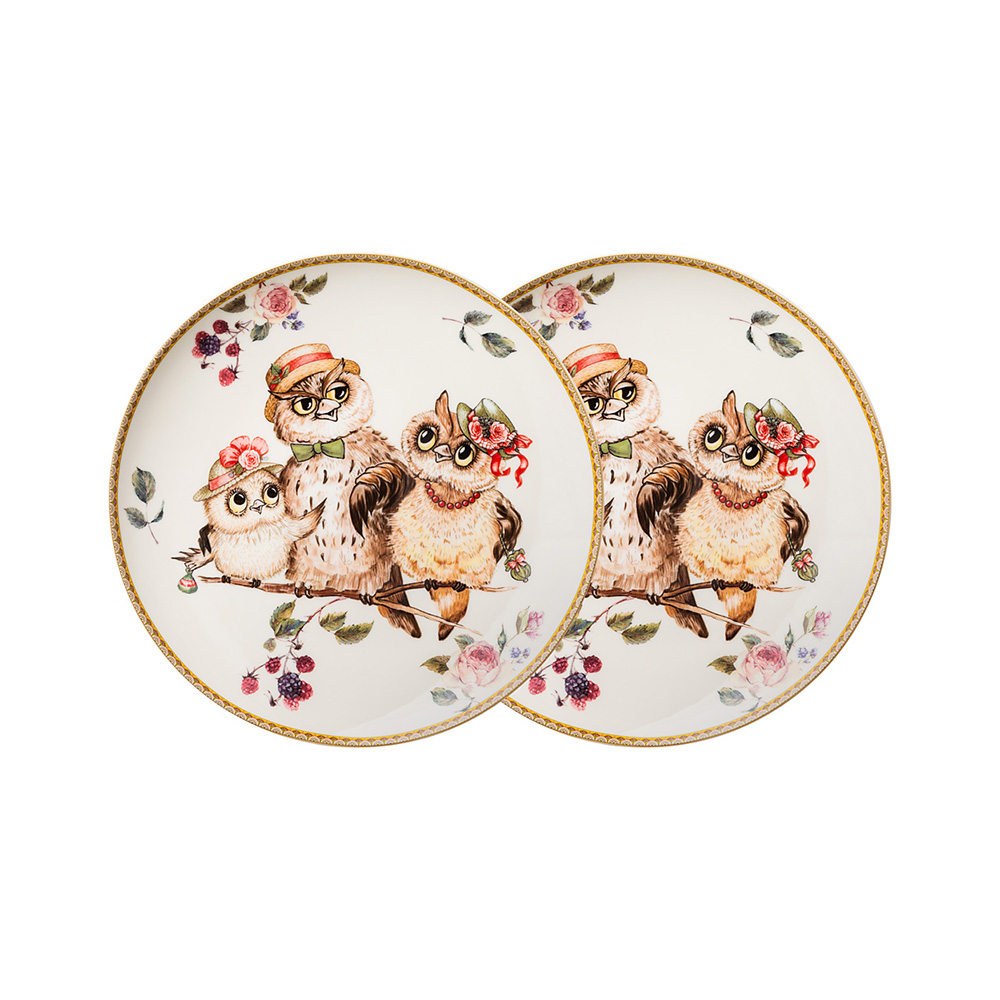 415-2169 Посуда фарфоровая Набор закусочных тарелок "OWLS PARTY" Lefard 