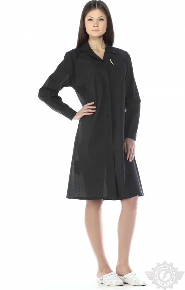 61677 Халат женский темный  Одежда для обслуживающего персонала  размер 52-54/158-164 Спецодежда  - Вид №6