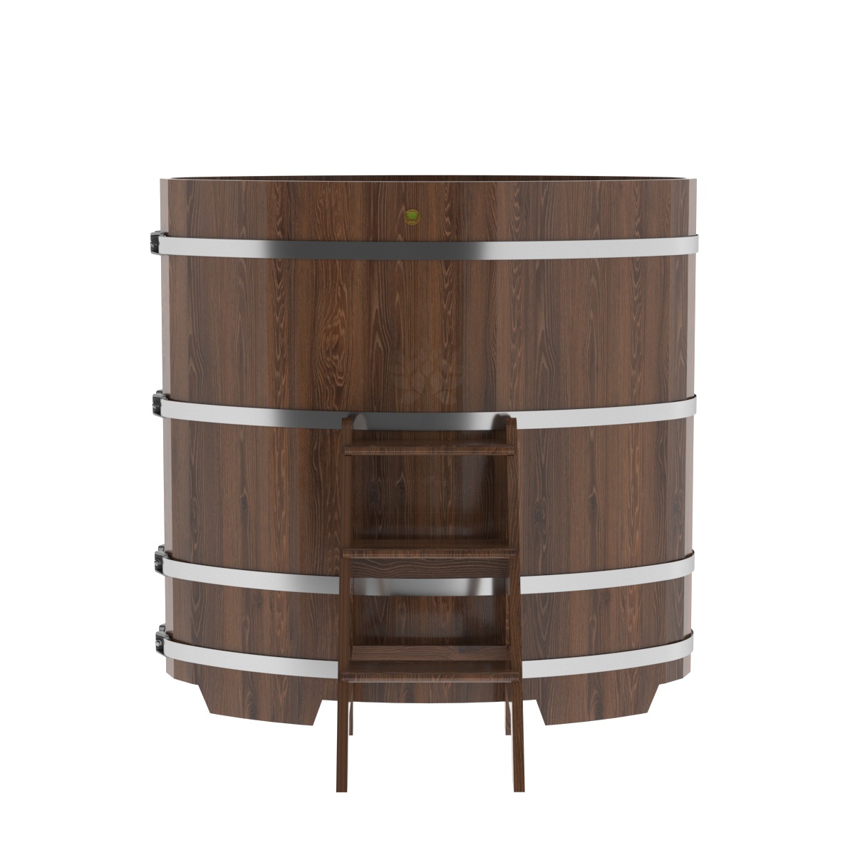 1279 Купель овальная из дуба 0,80х1,42х1,4 морёный Alyarus  - Вид №3