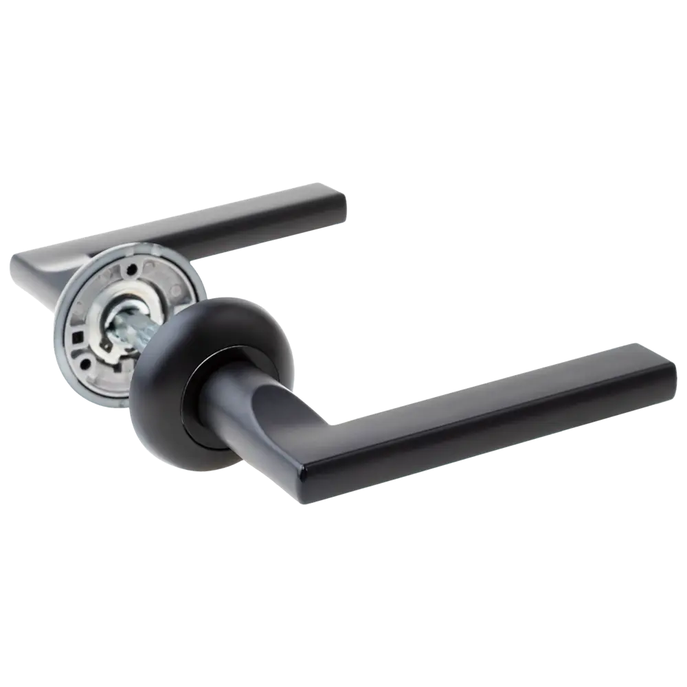 Дверная ручка на розетке Armex H-14050-P без запирания цвет черный STLM-2021583