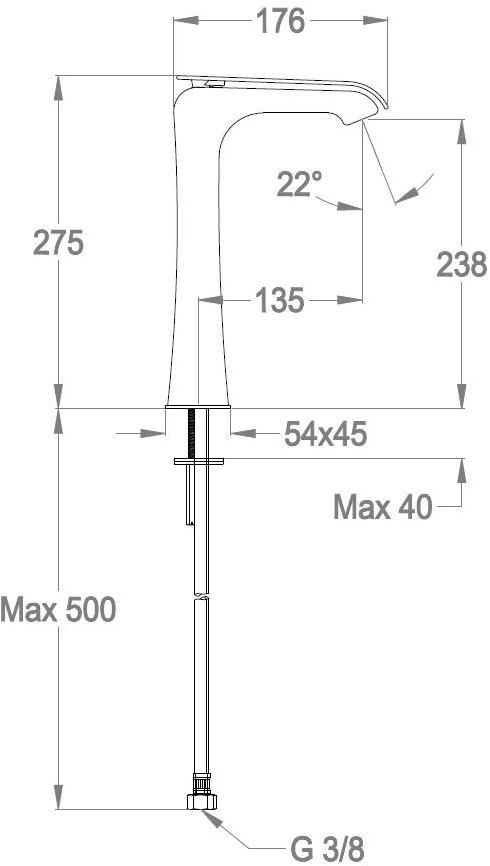 Fir Italia Смеситель для умывальника на столешнице без сливного крана Déco 87 8715242 - Вид №4