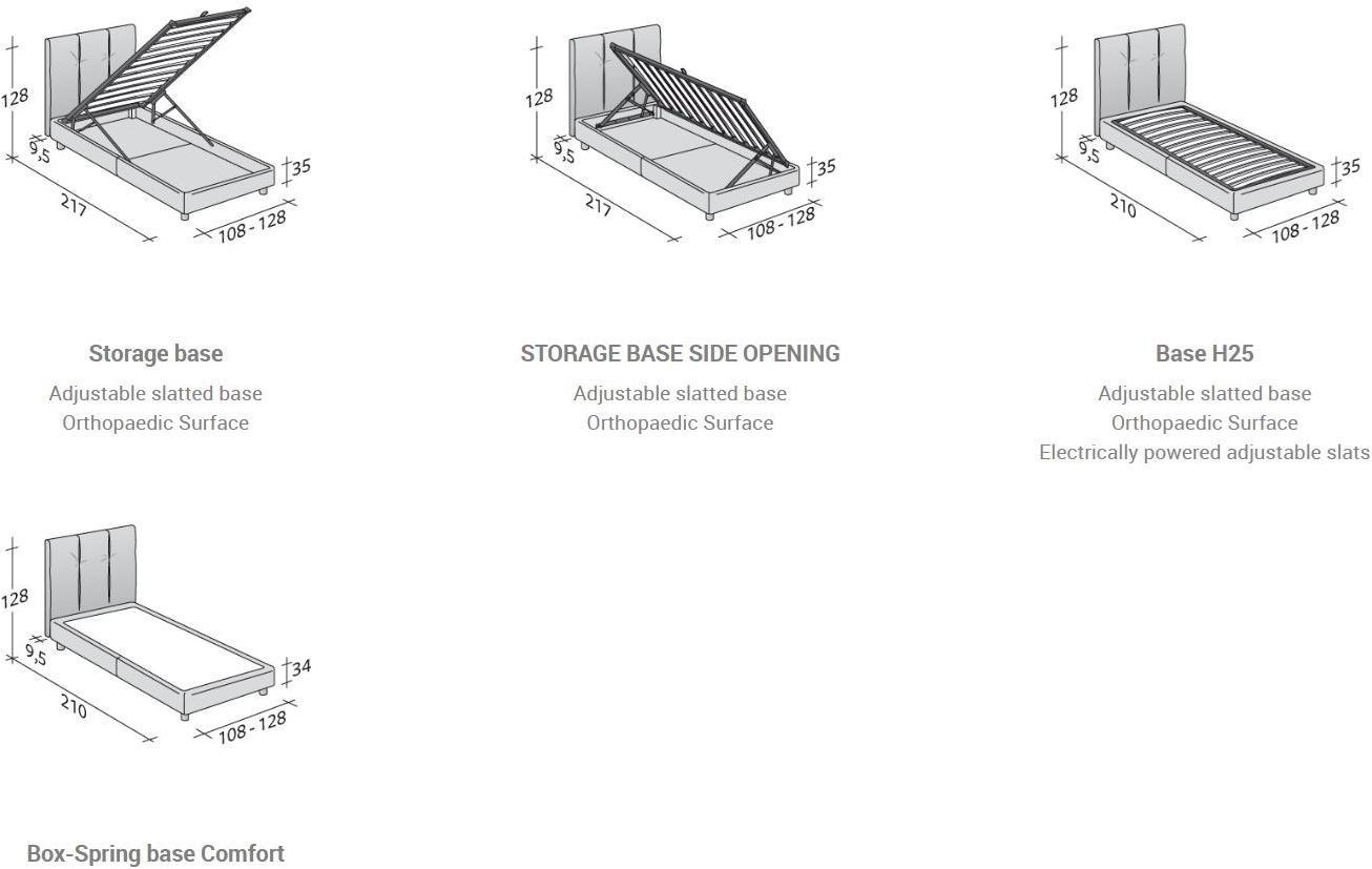 Flou Кровать-контейнер из ткани с высоким изголовьем Argan sun-id-1494405 - Вид №1