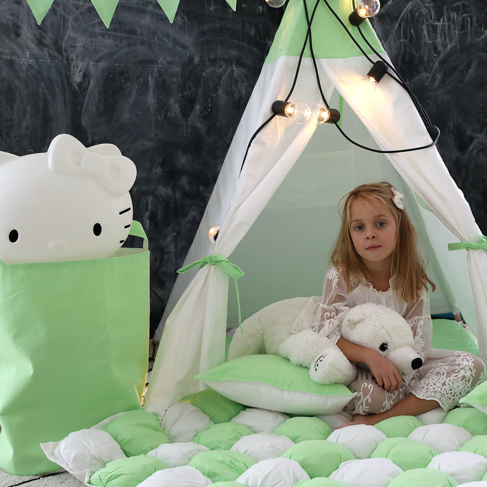 Вигвам для детей Lime 130х130 с гирляндой из флажков VAMVIGVAM LIME 281903 Зеленый Santreyd  - Вид №5