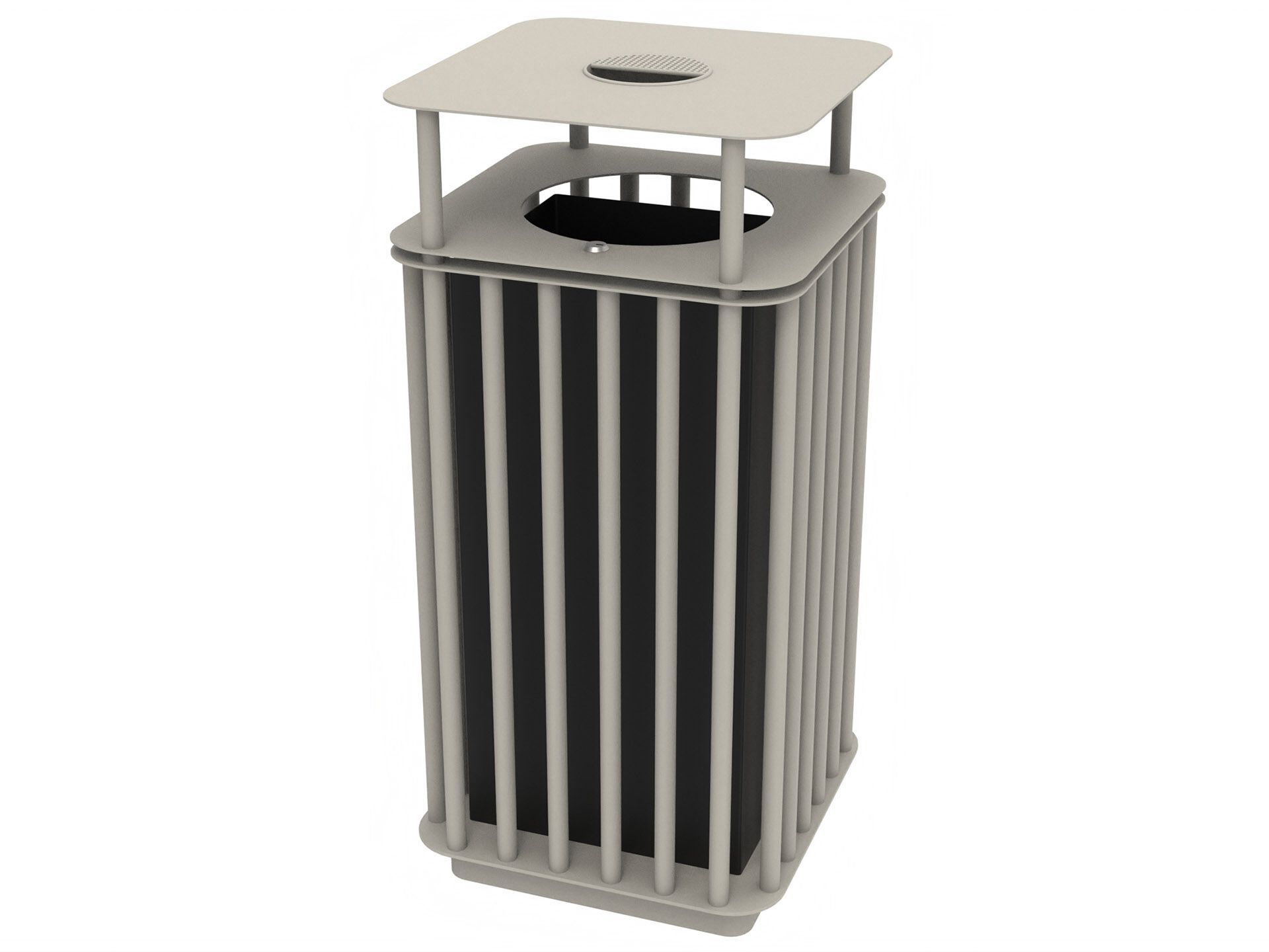 Оцинкованная стальная корзина для мусора с пепельницей Lazzari Spring ARCH-00089452 - Вид №13