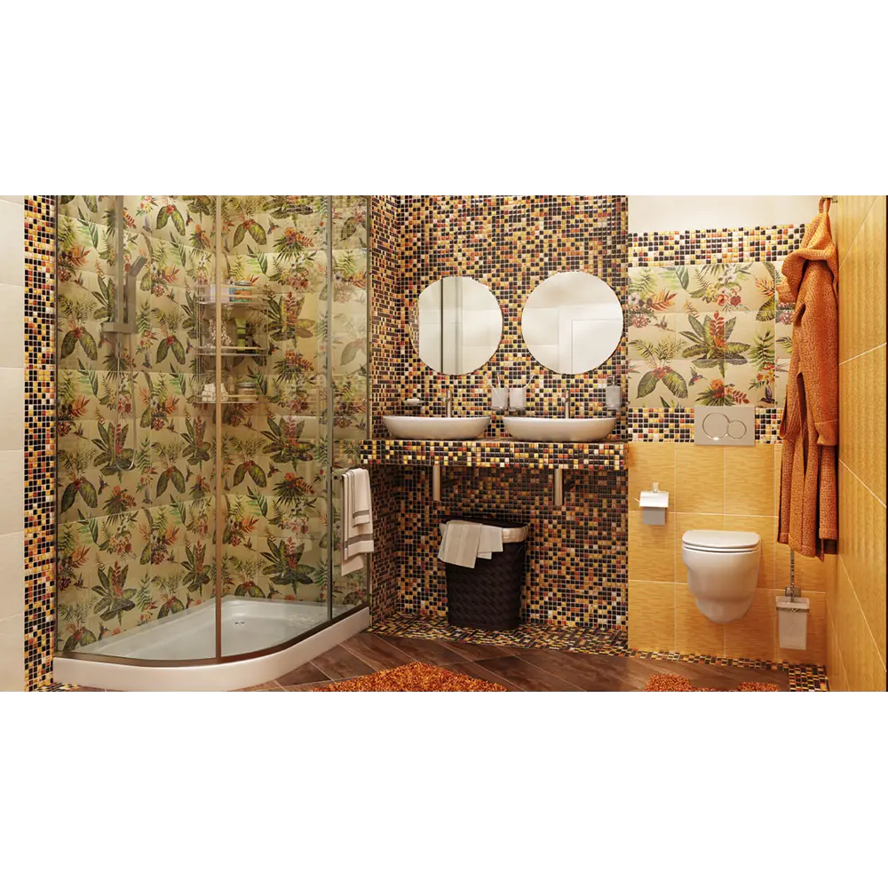 Коврик для ванной комнаты «Crazy» 50x70 см цвет оранжевый SENSEA STLM-2158544 - Вид №2