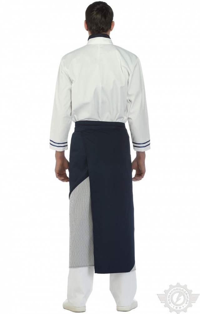 58362 Фартук "ГУРМАН" удлиненный цвет темно-синий с полоской  Одежда для официантов  размер Спецодежда  - Вид №6