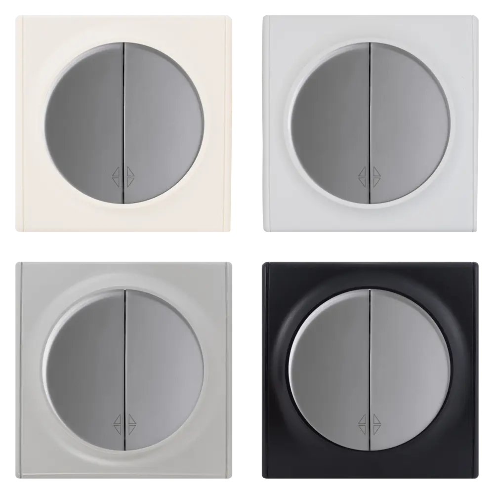 Выключатель проходной встраиваемый Onekey Florence 2 клавиши, цвет серый ONEKEYELECTRO STLM-2206743 - Вид №1