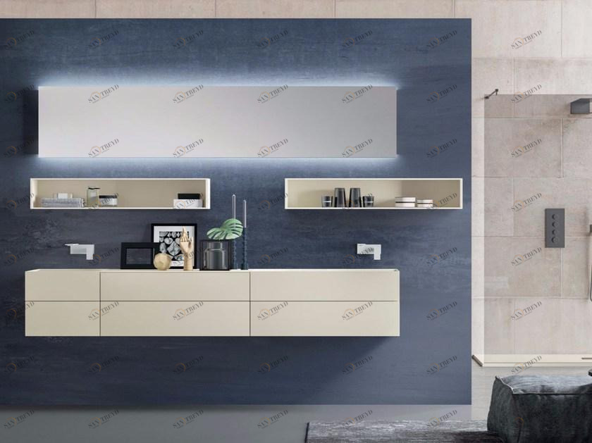 LASA IDEA Двойная подвесная тумба под умывальник с зеркалом Syn sun-id-1386543