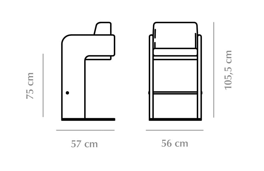 Тканевый барный стул с подлокотниками DOOQ Odisseia ARCH-00092661 - Вид №7