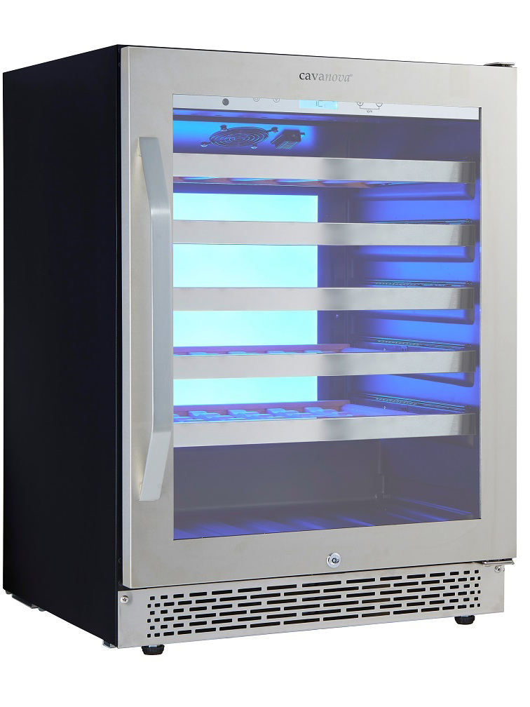 9189162 Винный шкаф Cavanova CV045-1TL серебристый STDN-0033727 - Вид №2