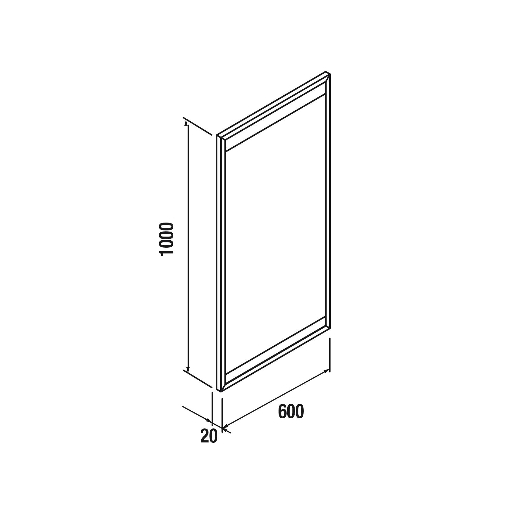 26341 SALGAR Зеркало VINCI 1000 LED LED LED (20W) IP44 MATT BLACK 600 x 1000 мм - Вид №2