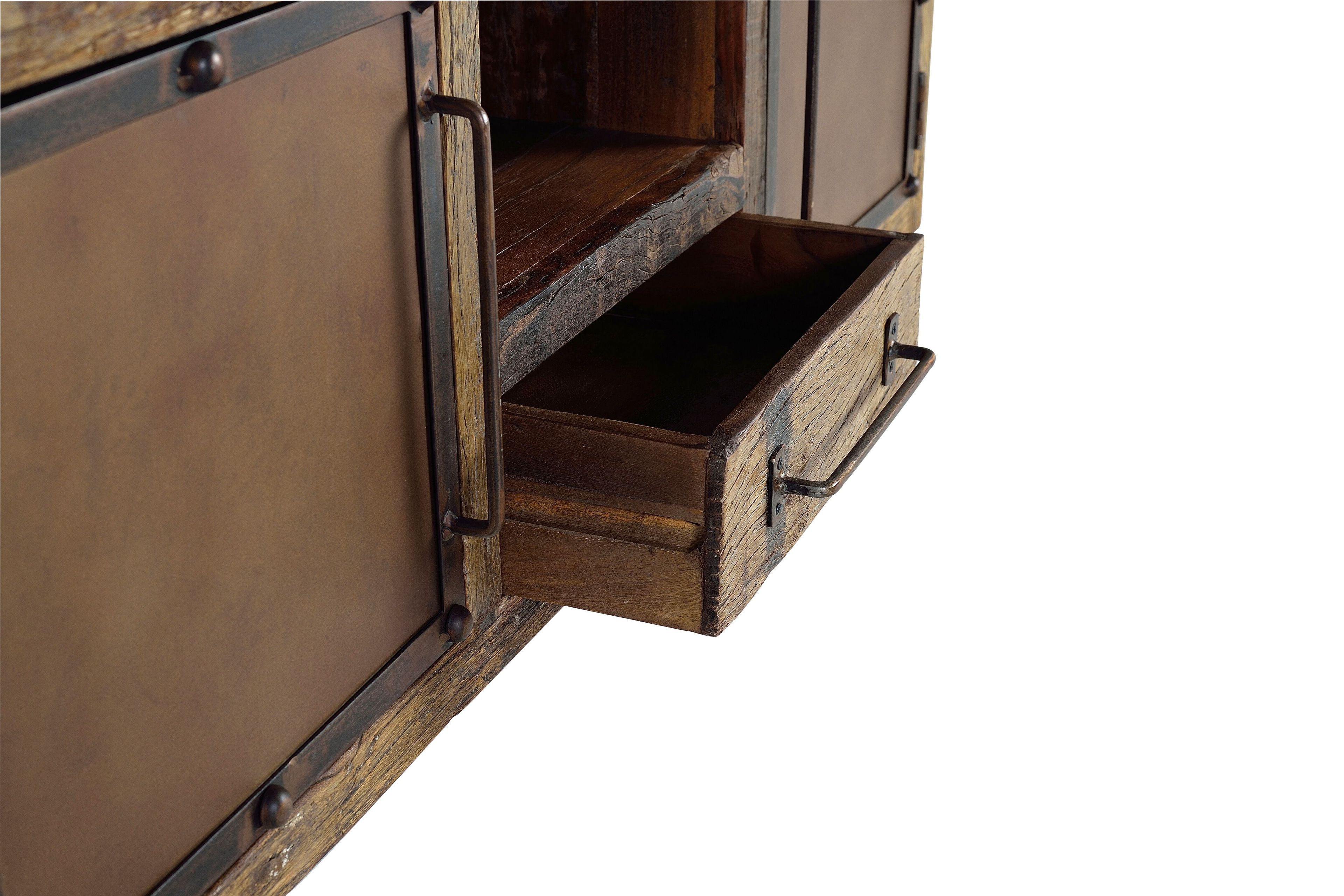 Восстановленный деревянный шкаф для телевизора с распашными дверцами Giner y Colomer Сандерленд ARCH-00124832 - Вид №4