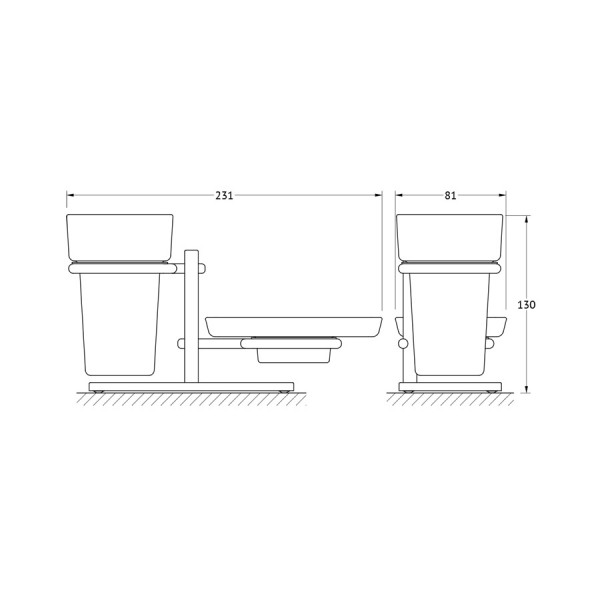 Держатель с матовыми стаканом и мыльницей настольный Ellux DOMINO DOM 004-C04 sun-id-561297 - Вид №1